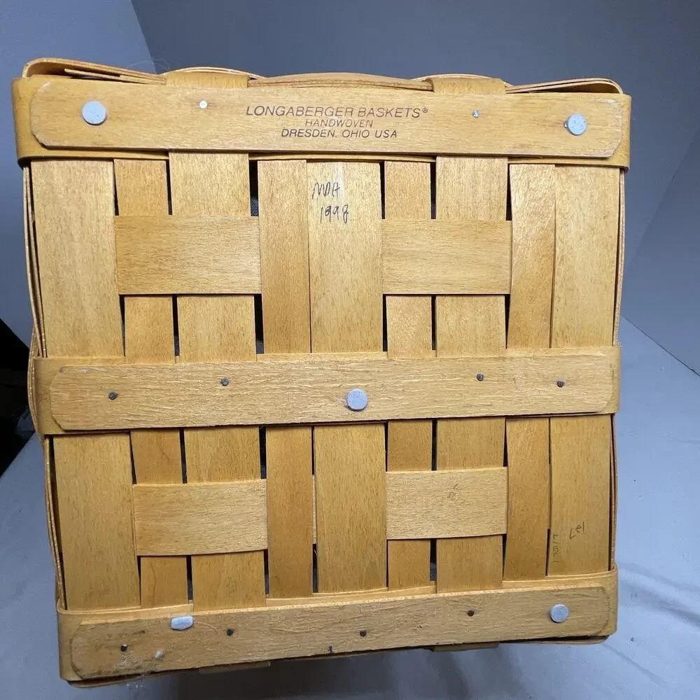 Longaberger 1998 Grandma Bonnie’s 2 Pie Basket Liner Plastic Protector 1 Riser